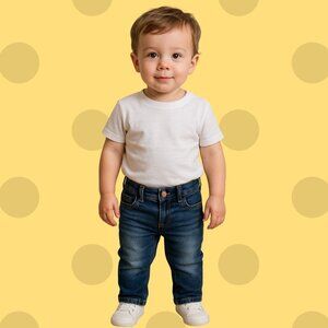 Cat & Jack Toddler Boy Super Stretch Jeans Dark Wash Blue Denim Size 2T